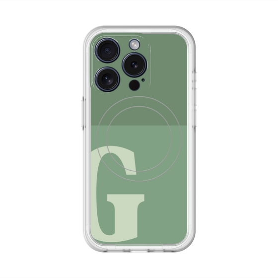 スリムプロテクションプレミアムケース with MagSafe［ オリジナル - initial two tone - G green ］