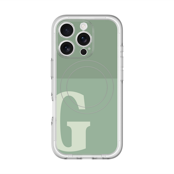 スリムプロテクションプレミアムケース with MagSafe［ オリジナル - initial two tone - G green ］