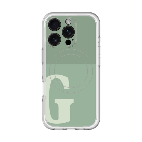 スリムプロテクションプレミアムケース with MagSafe［ オリジナル - initial two tone - G green ］
