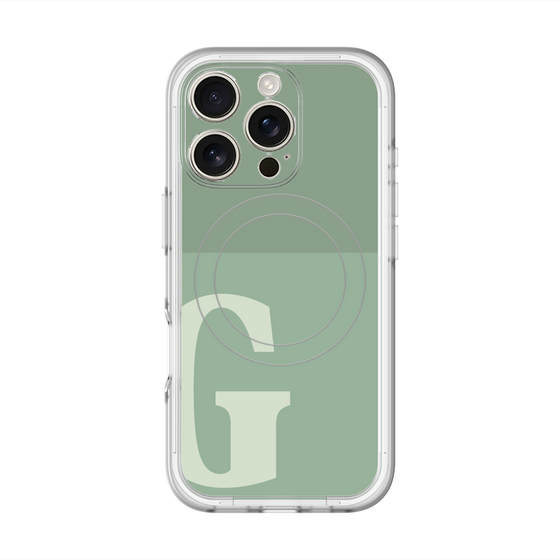 スリムプロテクションプレミアムケース with MagSafe［ オリジナル - initial two tone - G green ］
