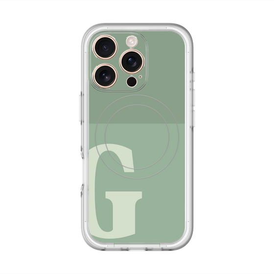 スリムプロテクションプレミアムケース with MagSafe［ オリジナル - initial two tone - G green ］