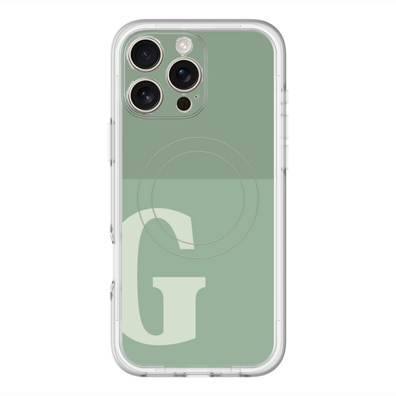 スリムプロテクションプレミアムケース with MagSafe［ オリジナル - initial two tone - G green ］