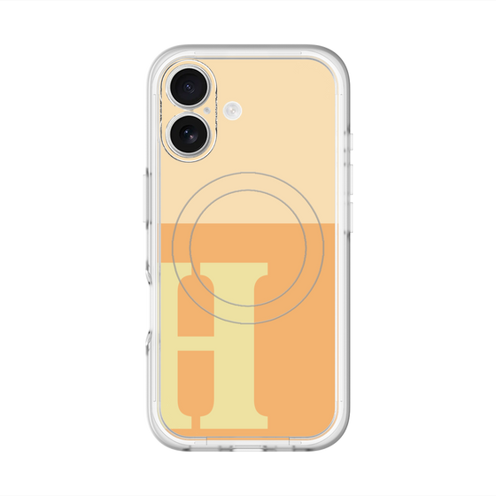 スリムプロテクションプレミアムケース with MagSafe［ オリジナル - initial two tone - H orange ］