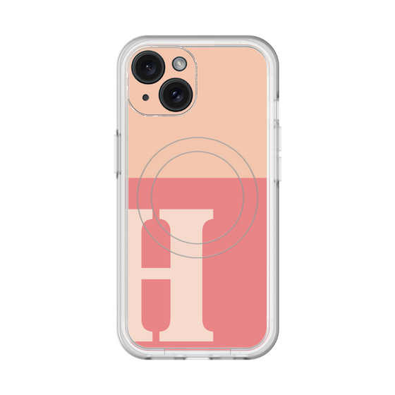 スリムプロテクションプレミアムケース with MagSafe［ オリジナル - initial two tone - H pink ］