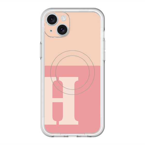 スリムプロテクションプレミアムケース with MagSafe［ オリジナル - initial two tone - H pink ］