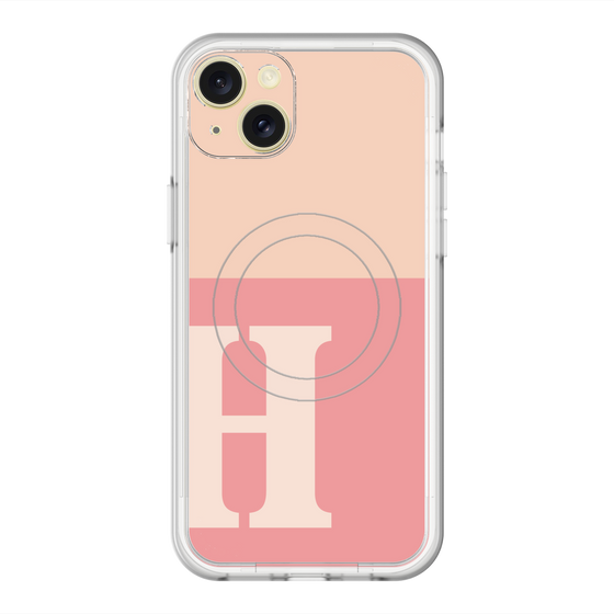 スリムプロテクションプレミアムケース with MagSafe［ オリジナル - initial two tone - H pink ］