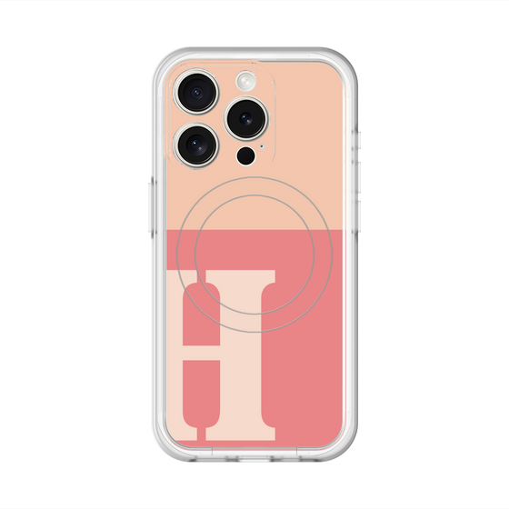 スリムプロテクションプレミアムケース with MagSafe［ オリジナル - initial two tone - H pink ］