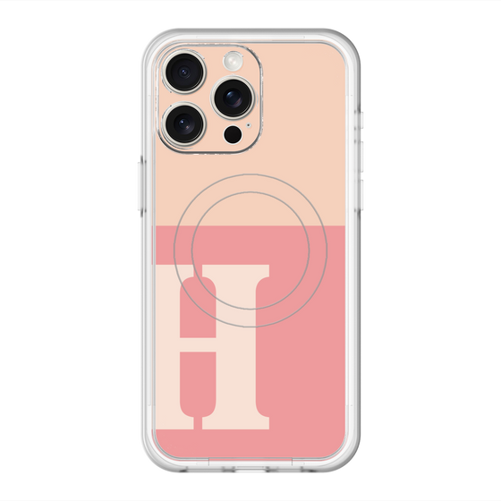 スリムプロテクションプレミアムケース with MagSafe［ オリジナル - initial two tone - H pink ］
