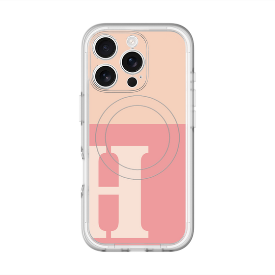 スリムプロテクションプレミアムケース with MagSafe［ オリジナル - initial two tone - H pink ］