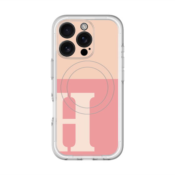 スリムプロテクションプレミアムケース with MagSafe［ オリジナル - initial two tone - H pink ］