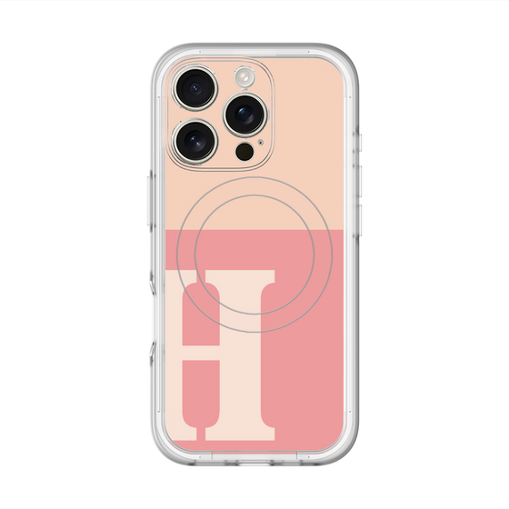 スリムプロテクションプレミアムケース with MagSafe［ オリジナル - initial two tone - H pink ］