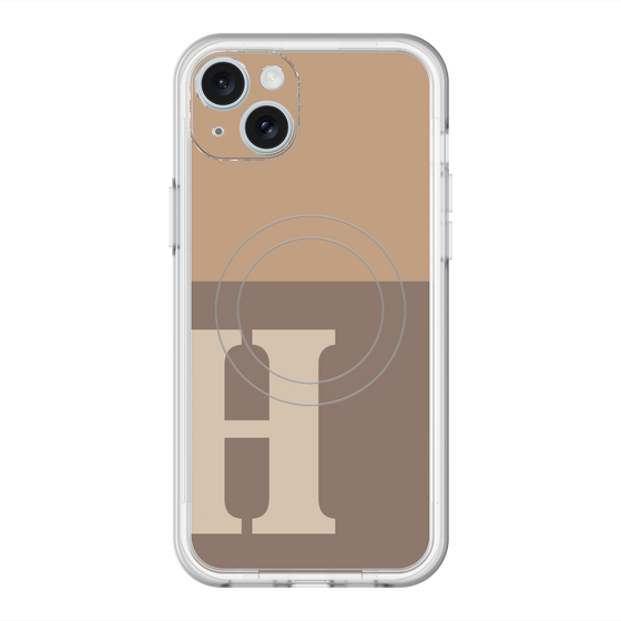 スリムプロテクションプレミアムケース with MagSafe［ オリジナル - initial two tone - H brown ］