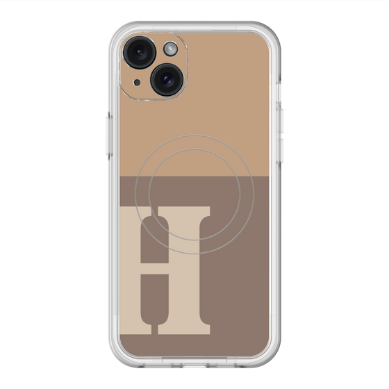 スリムプロテクションプレミアムケース with MagSafe［ オリジナル - initial two tone - H brown ］