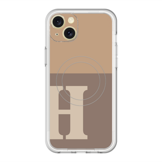 スリムプロテクションプレミアムケース with MagSafe［ オリジナル - initial two tone - H brown ］