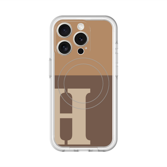 スリムプロテクションプレミアムケース with MagSafe［ オリジナル - initial two tone - H brown ］