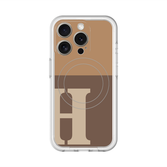 スリムプロテクションプレミアムケース with MagSafe［ オリジナル - initial two tone - H brown ］