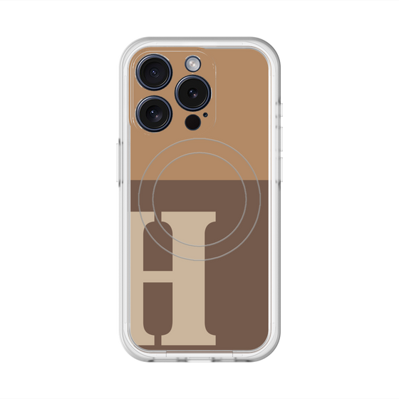 スリムプロテクションプレミアムケース with MagSafe［ オリジナル - initial two tone - H brown ］