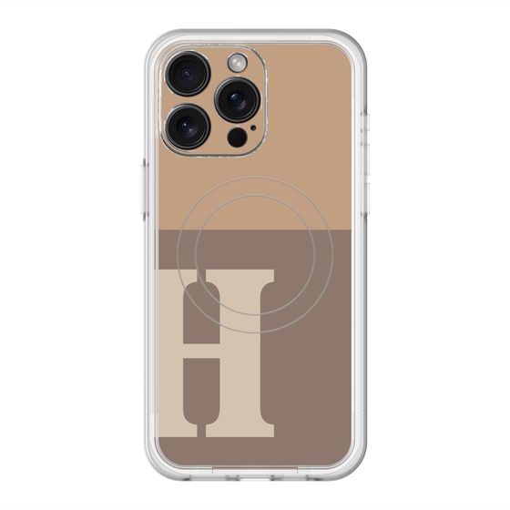 スリムプロテクションプレミアムケース with MagSafe［ オリジナル - initial two tone - H brown ］
