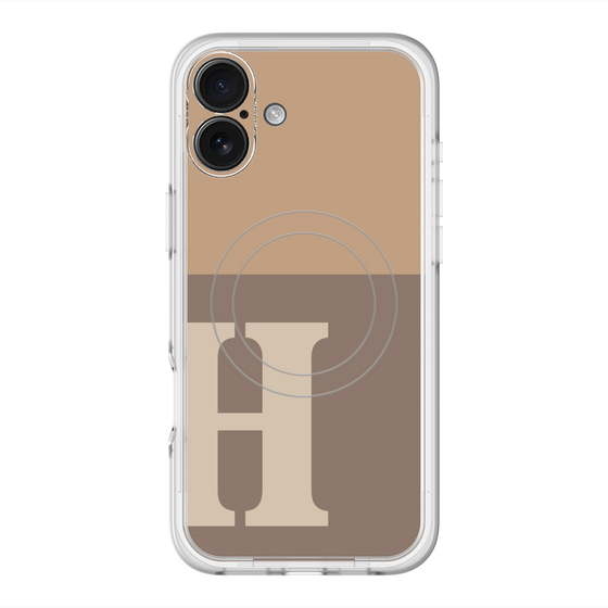 スリムプロテクションプレミアムケース with MagSafe［ オリジナル - initial two tone - H brown ］