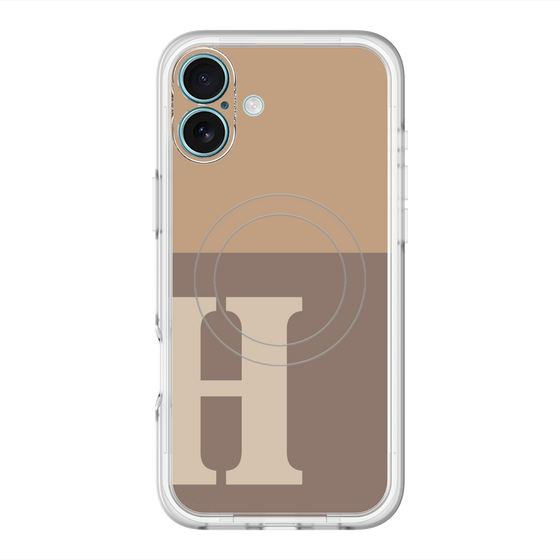 スリムプロテクションプレミアムケース with MagSafe［ オリジナル - initial two tone - H brown ］