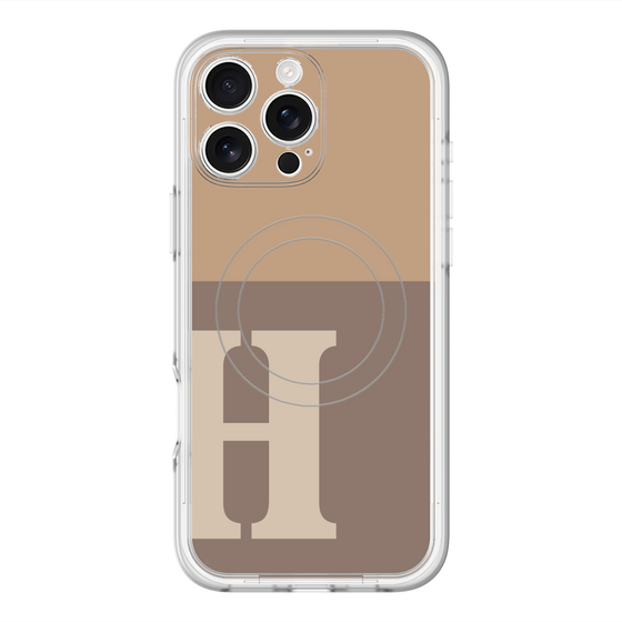 スリムプロテクションプレミアムケース with MagSafe［ オリジナル - initial two tone - H brown ］