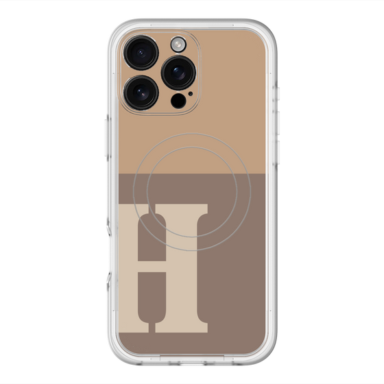 スリムプロテクションプレミアムケース with MagSafe［ オリジナル - initial two tone - H brown ］