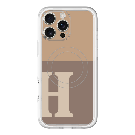 スリムプロテクションプレミアムケース with MagSafe［ オリジナル - initial two tone - H brown ］