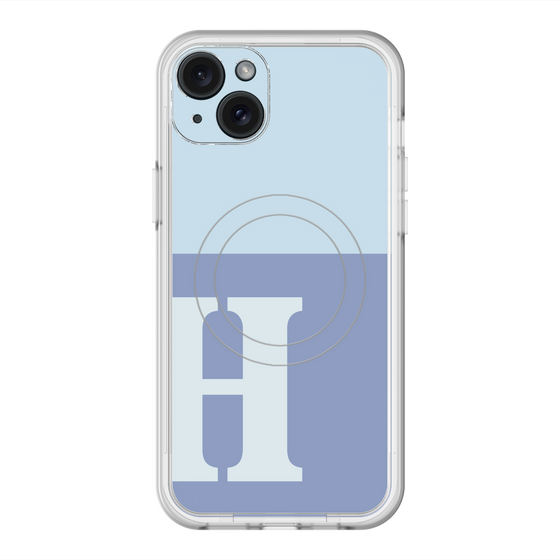 スリムプロテクションプレミアムケース with MagSafe［ オリジナル - initial two tone - H blue ］