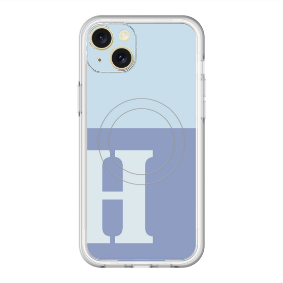 スリムプロテクションプレミアムケース with MagSafe［ オリジナル - initial two tone - H blue ］