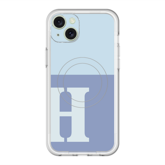 スリムプロテクションプレミアムケース with MagSafe［ オリジナル - initial two tone - H blue ］