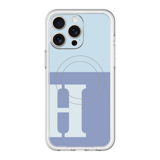 スリムプロテクションプレミアムケース with MagSafe［ オリジナル - initial two tone - H blue ］