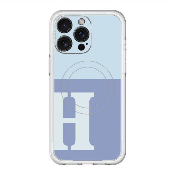 スリムプロテクションプレミアムケース with MagSafe［ オリジナル - initial two tone - H blue ］