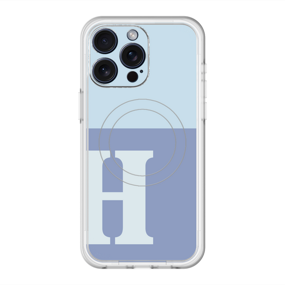 スリムプロテクションプレミアムケース with MagSafe［ オリジナル - initial two tone - H blue ］