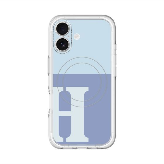 スリムプロテクションプレミアムケース with MagSafe［ オリジナル - initial two tone - H blue ］