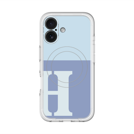 スリムプロテクションプレミアムケース with MagSafe［ オリジナル - initial two tone - H blue ］