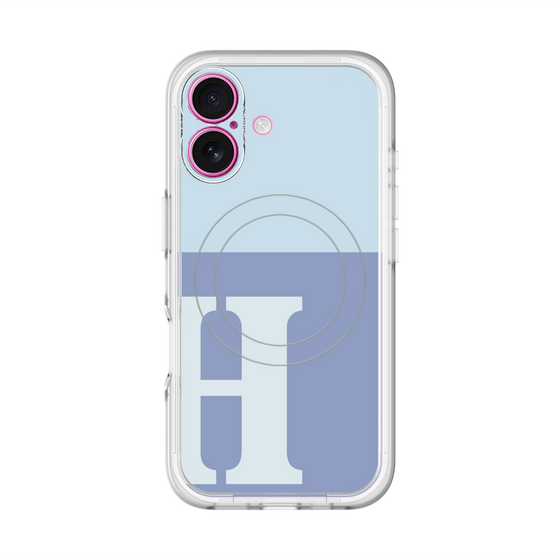 スリムプロテクションプレミアムケース with MagSafe［ オリジナル - initial two tone - H blue ］