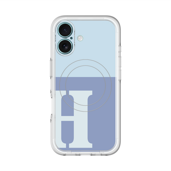 スリムプロテクションプレミアムケース with MagSafe［ オリジナル - initial two tone - H blue ］