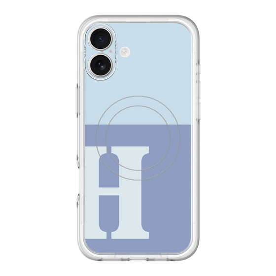スリムプロテクションプレミアムケース with MagSafe［ オリジナル - initial two tone - H blue ］