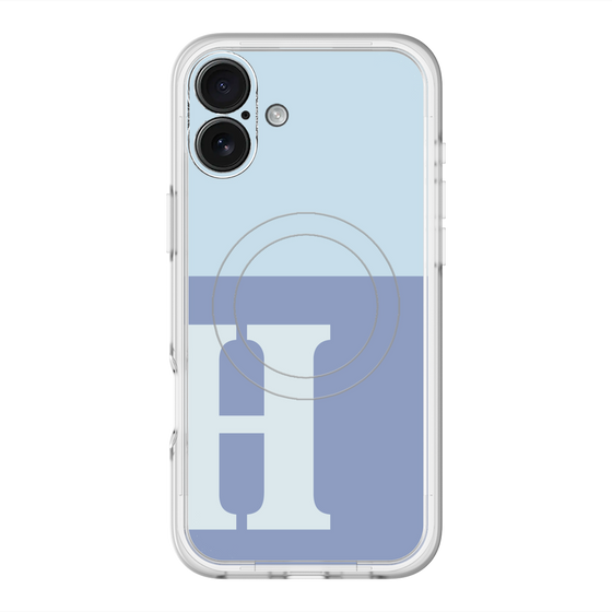 スリムプロテクションプレミアムケース with MagSafe［ オリジナル - initial two tone - H blue ］