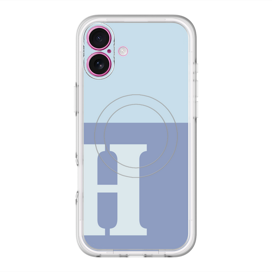 スリムプロテクションプレミアムケース with MagSafe［ オリジナル - initial two tone - H blue ］
