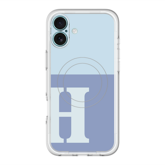 スリムプロテクションプレミアムケース with MagSafe［ オリジナル - initial two tone - H blue ］