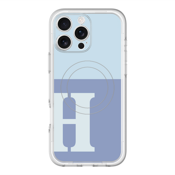 スリムプロテクションプレミアムケース with MagSafe［ オリジナル - initial two tone - H blue ］