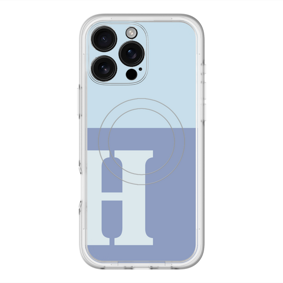 スリムプロテクションプレミアムケース with MagSafe［ オリジナル - initial two tone - H blue ］