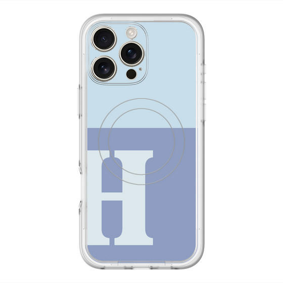 スリムプロテクションプレミアムケース with MagSafe［ オリジナル - initial two tone - H blue ］