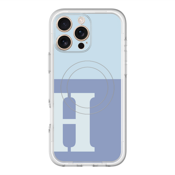 スリムプロテクションプレミアムケース with MagSafe［ オリジナル - initial two tone - H blue ］