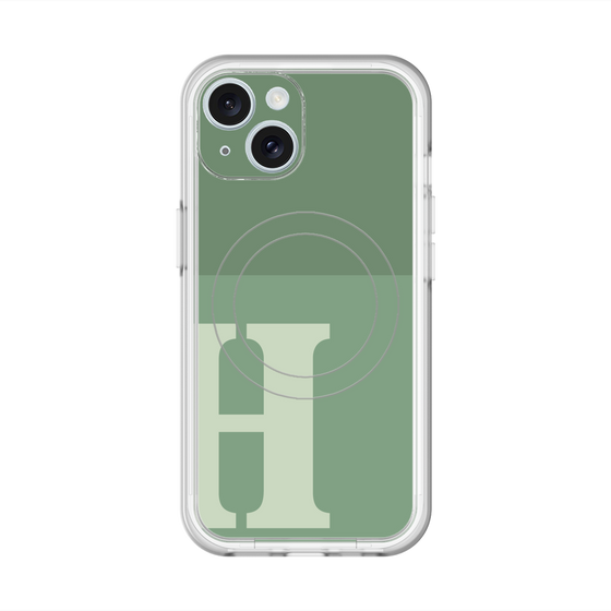 スリムプロテクションプレミアムケース with MagSafe［ オリジナル - initial two tone - H green ］