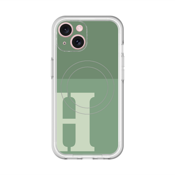 スリムプロテクションプレミアムケース with MagSafe［ オリジナル - initial two tone - H green ］