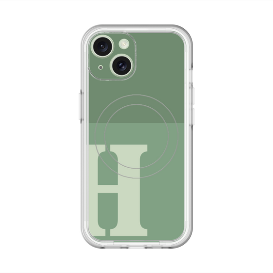 スリムプロテクションプレミアムケース with MagSafe［ オリジナル - initial two tone - H green ］