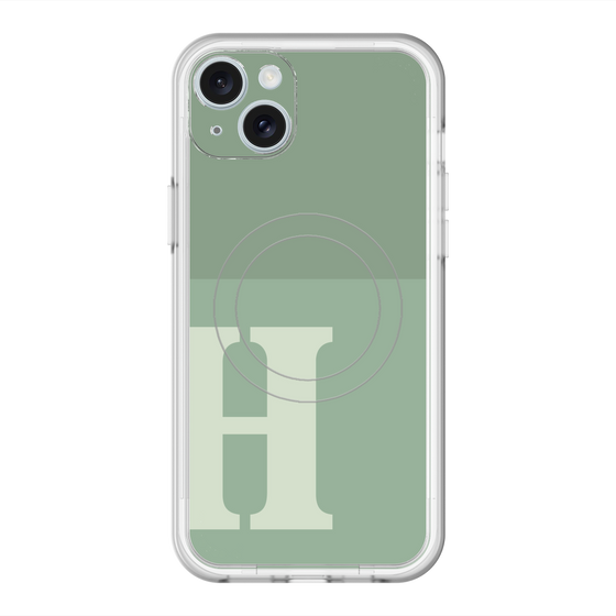 スリムプロテクションプレミアムケース with MagSafe［ オリジナル - initial two tone - H green ］