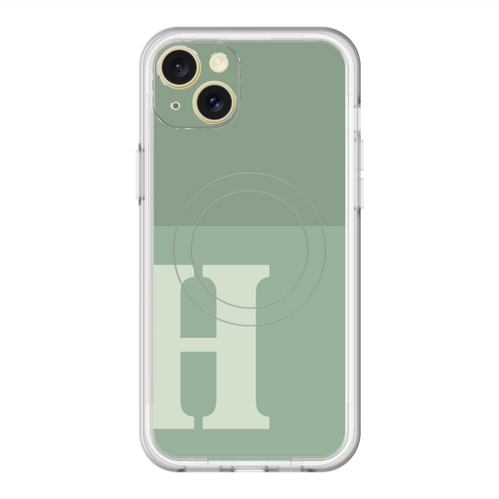 スリムプロテクションプレミアムケース with MagSafe［ オリジナル - initial two tone - H green ］